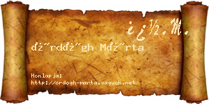 Ördögh Márta névjegykártya
