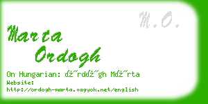 marta ordogh business card